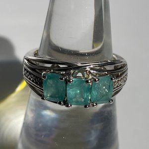 Premium Grandidierite and Diamond Ring -- Size 5